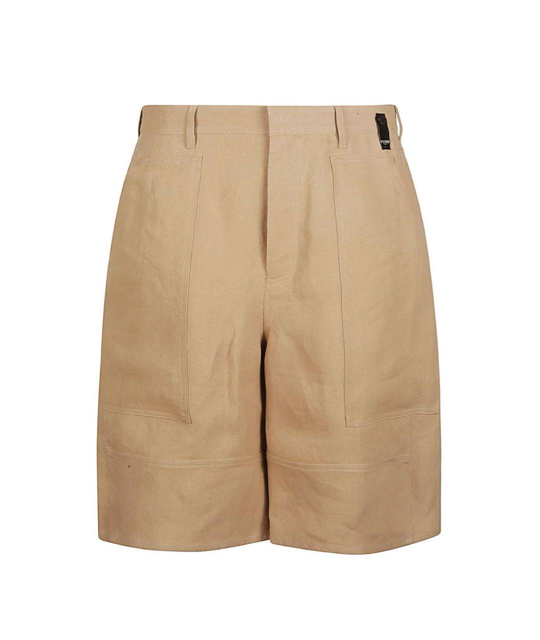 FENDI Бежевые хлопковые шорты, фото 9