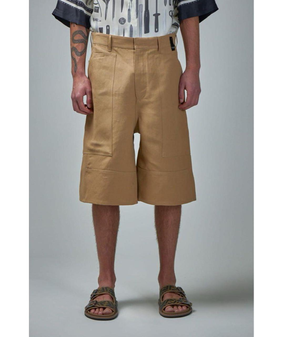 FENDI Бежевые хлопковые шорты, фото 5