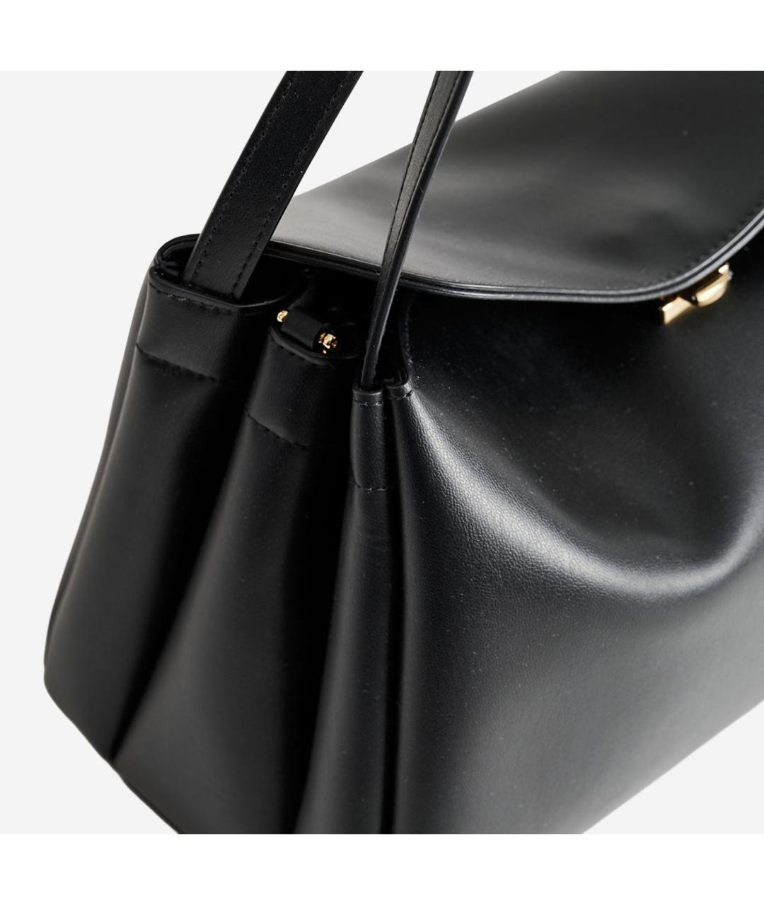 THEMOIRE Черная сумка через плечо из искусственной кожи, фото 4