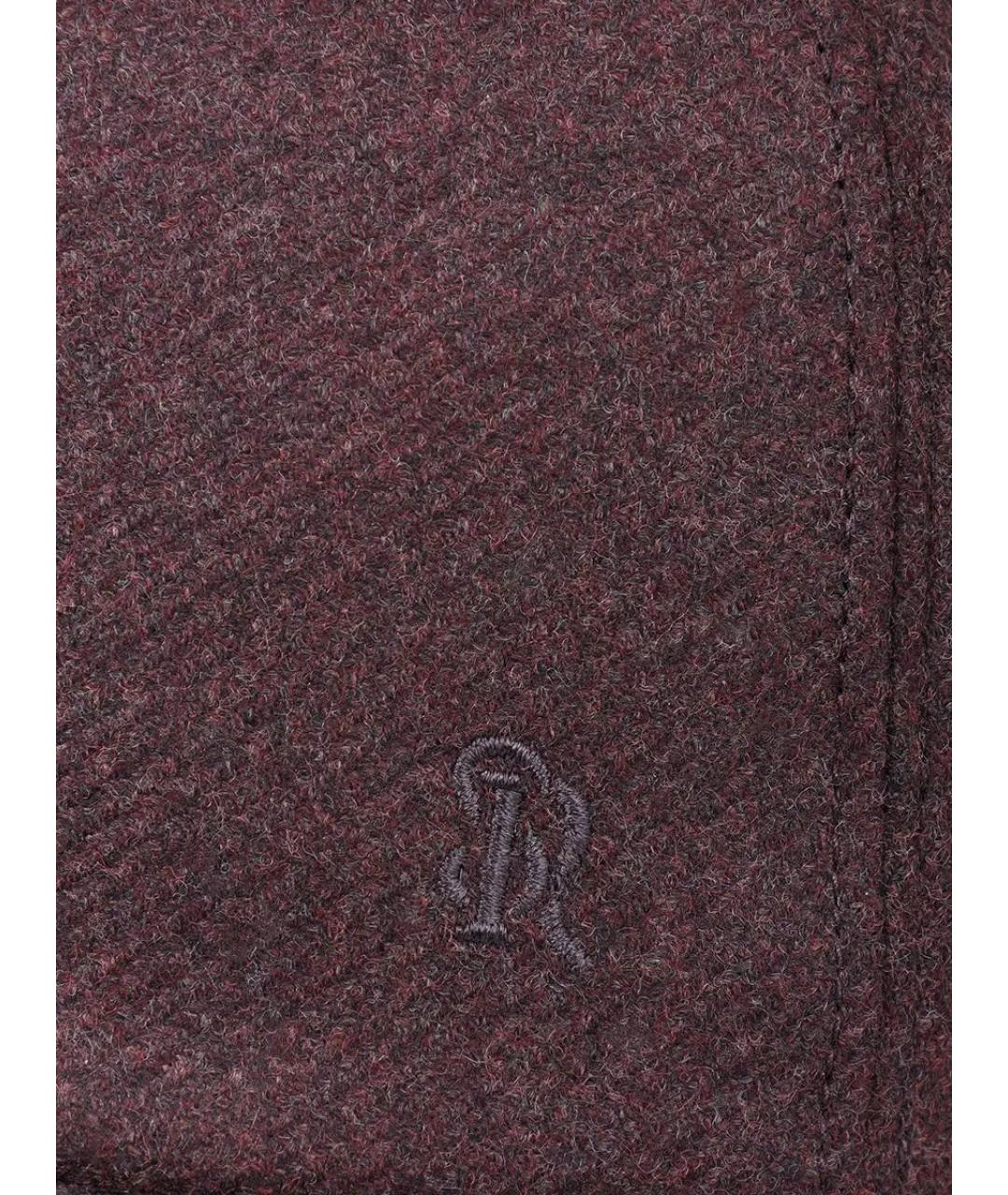 STEFANO RICCI Бордовая шерстяная кепка/бейсболка, фото 3