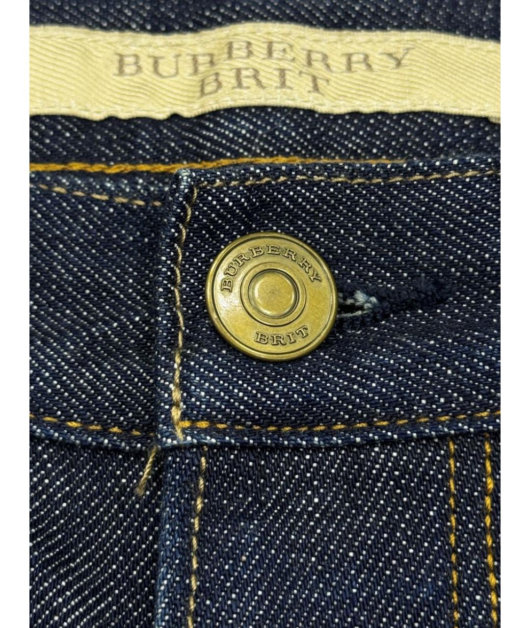 BURBERRY Синие хлопковые прямые джинсы, фото 3