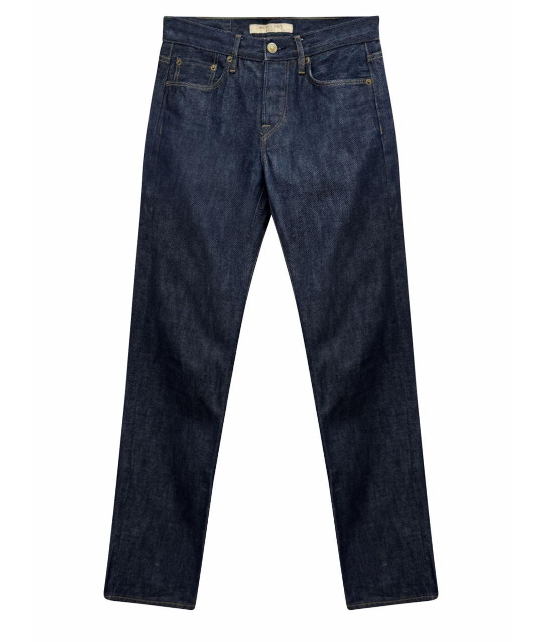 BURBERRY Синие хлопковые прямые джинсы, фото 1