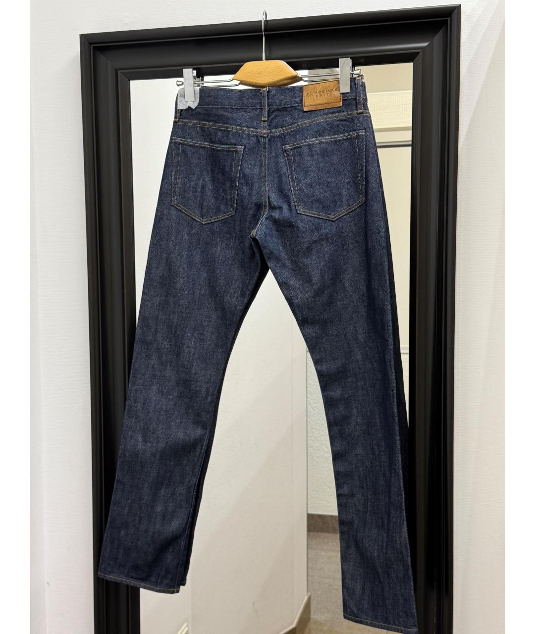BURBERRY Синие хлопковые прямые джинсы, фото 2