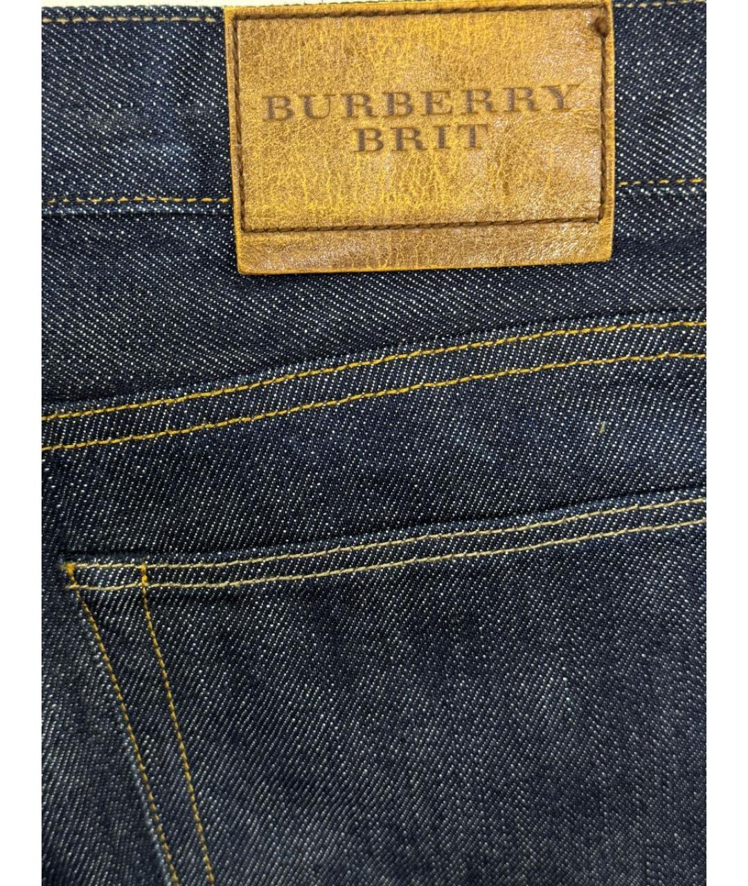 BURBERRY Синие хлопковые прямые джинсы, фото 5