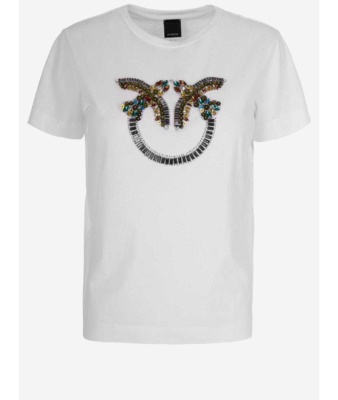 PINKO Белая хлопковая футболка, фото 1