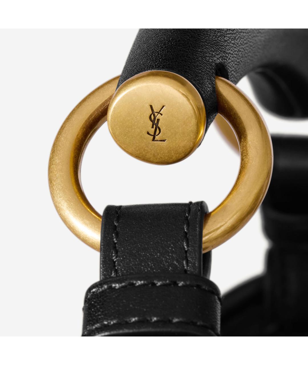 SAINT LAURENT Черная кожаная сумка через плечо, фото 4