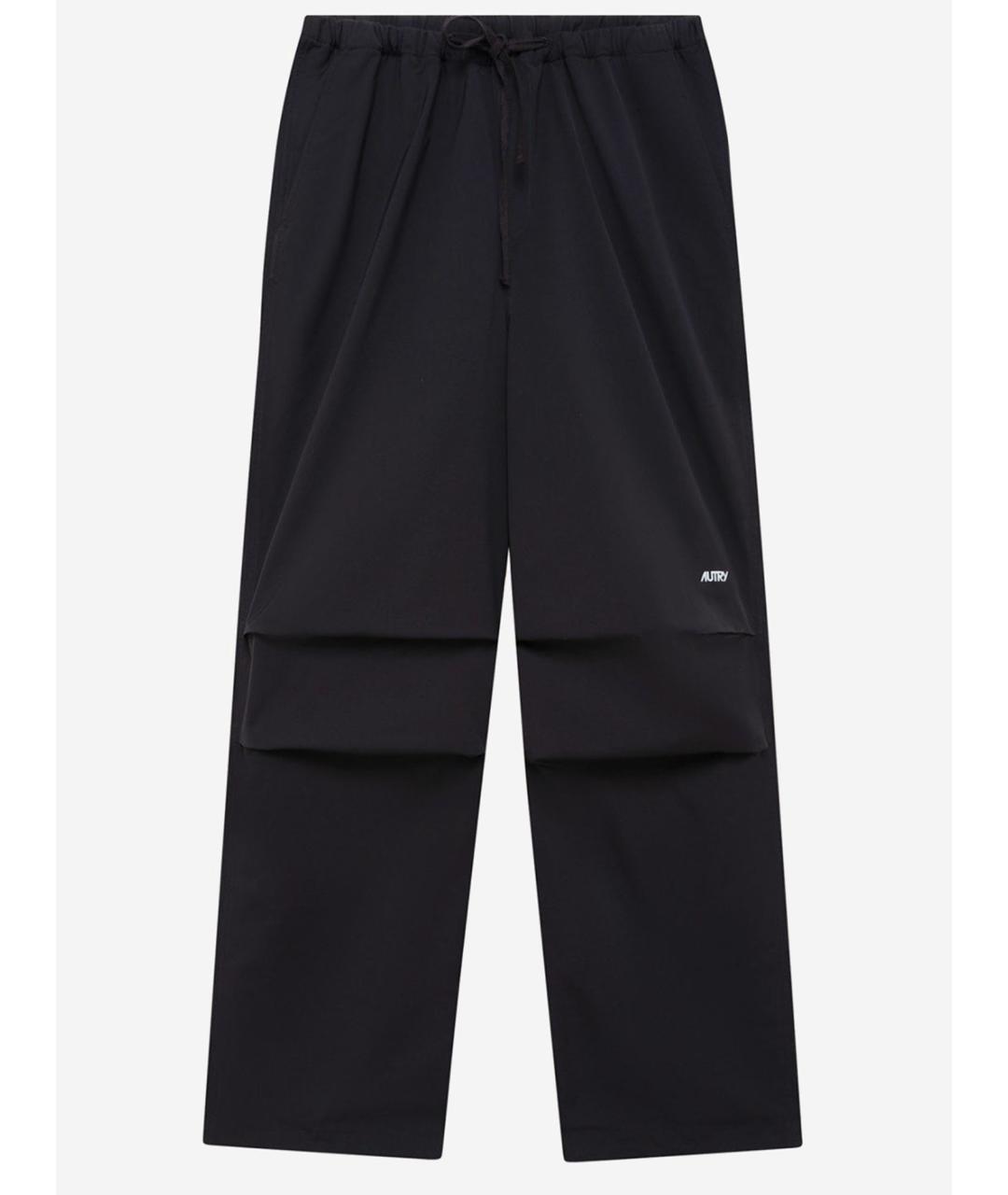 AUTRY Черные полиэстеровые прямые брюки, фото 4