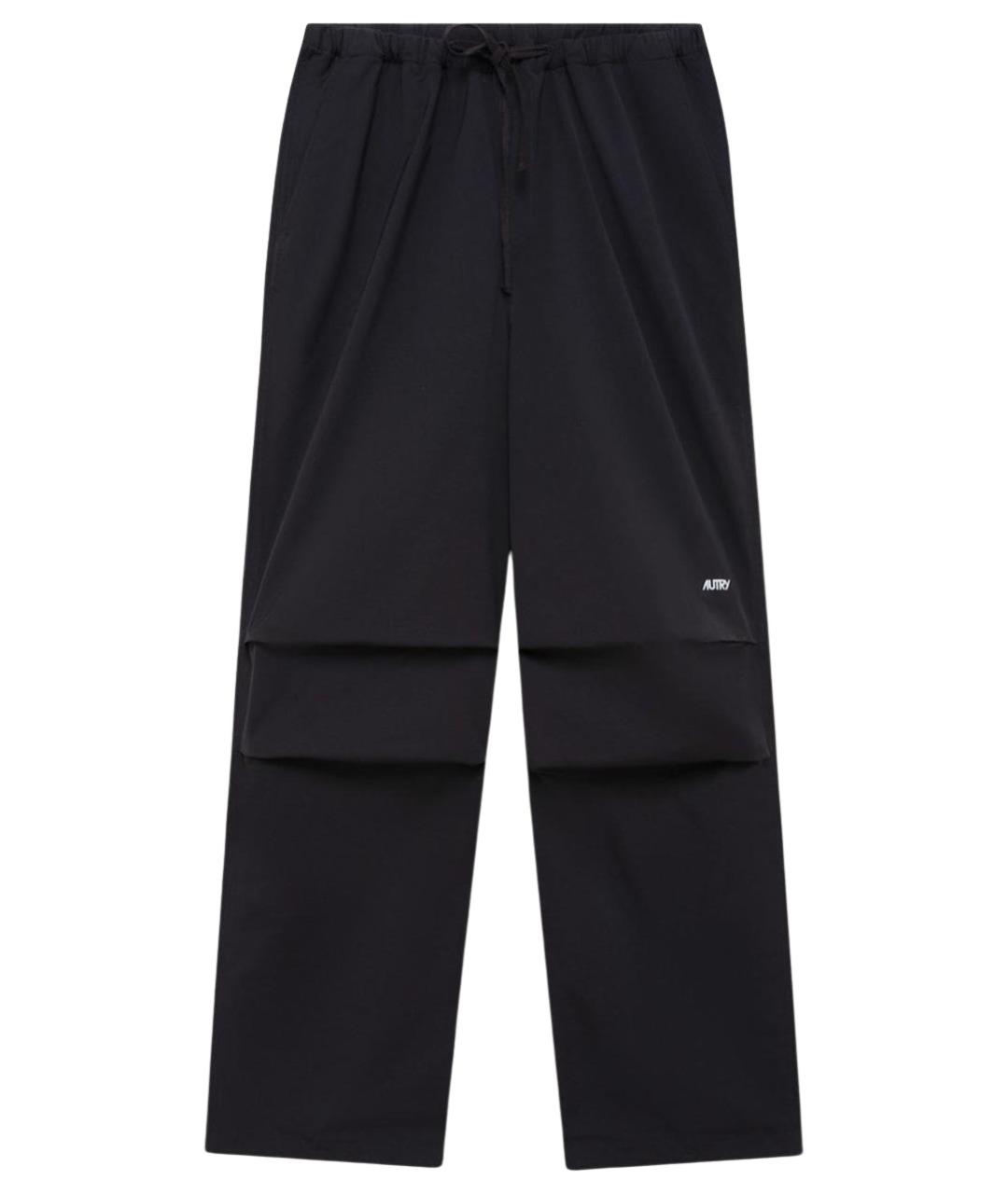 AUTRY Черные полиэстеровые прямые брюки, фото 1