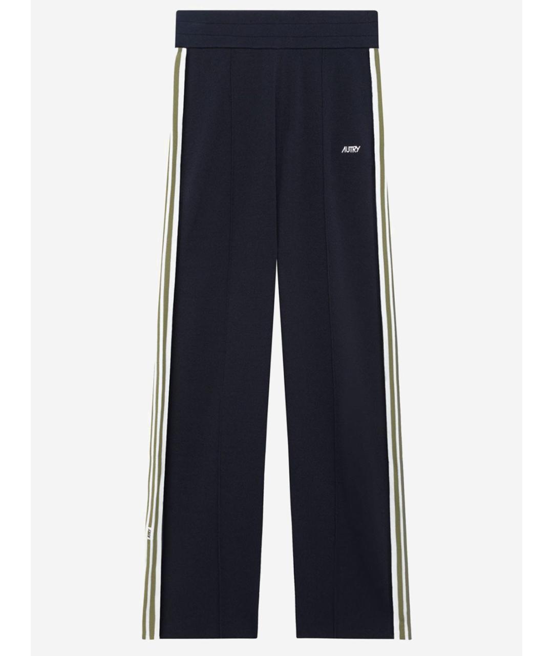 AUTRY Темно-синие вискозные повседневные брюки, фото 4