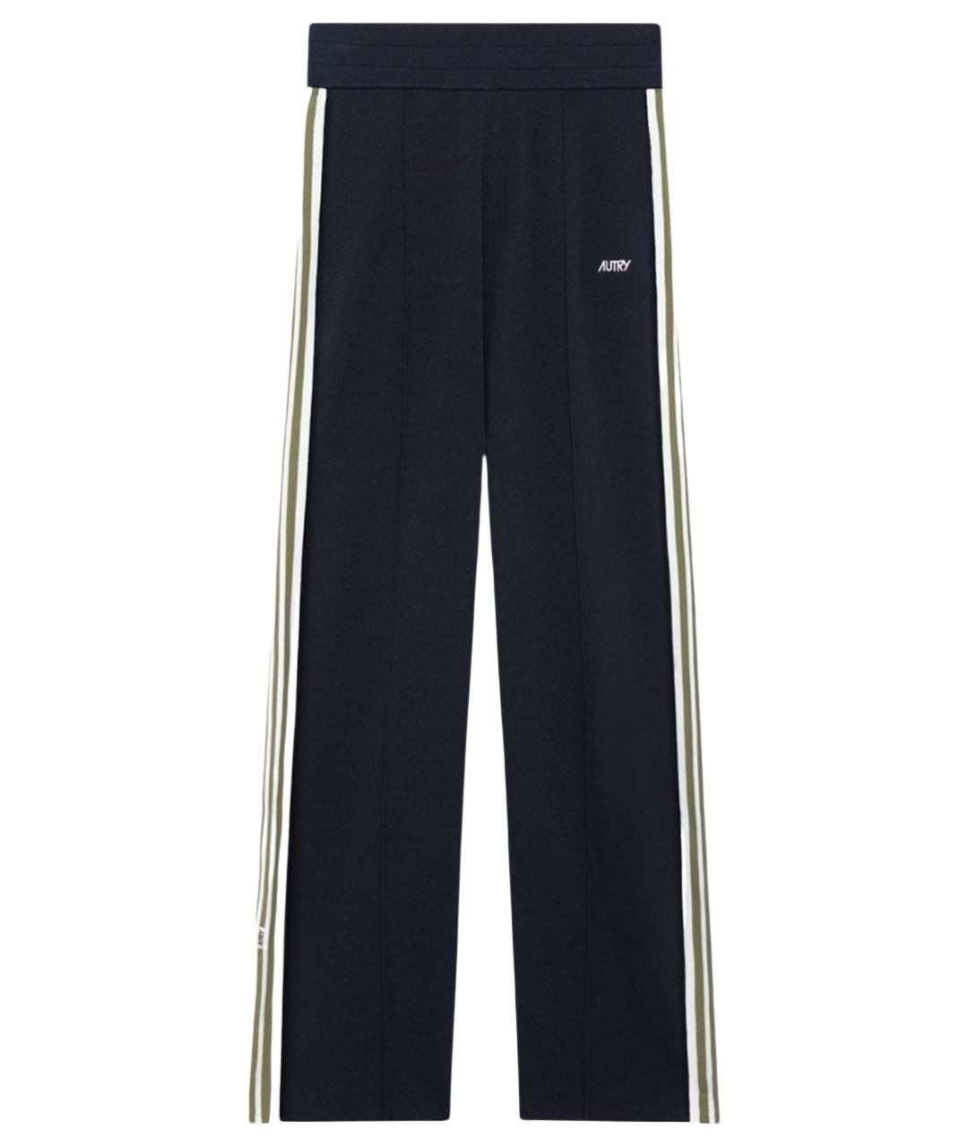 AUTRY Темно-синие вискозные повседневные брюки, фото 1