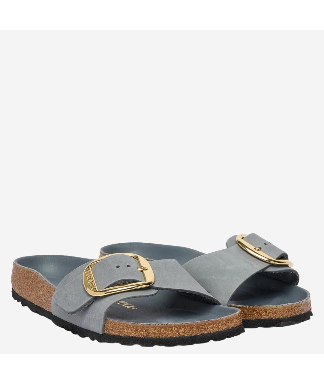 BIRKENSTOCK Серые замшевые шлепанцы, фото 3