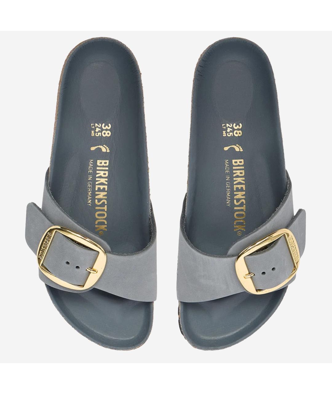 BIRKENSTOCK Серые замшевые шлепанцы, фото 2