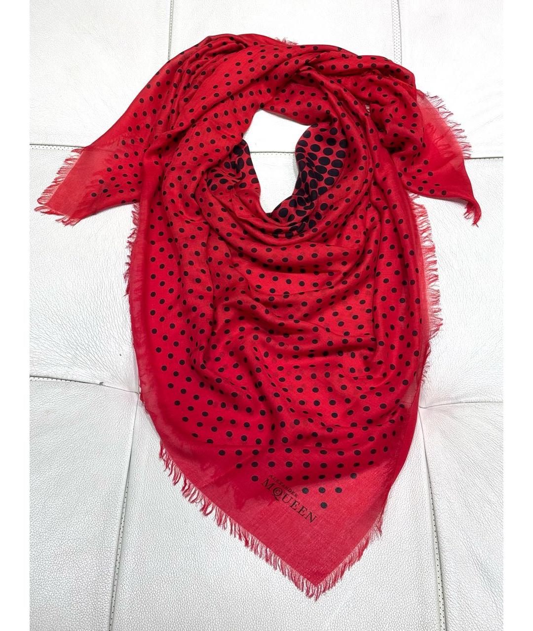 ALEXANDER MCQUEEN Красный шелковый платок, фото 8