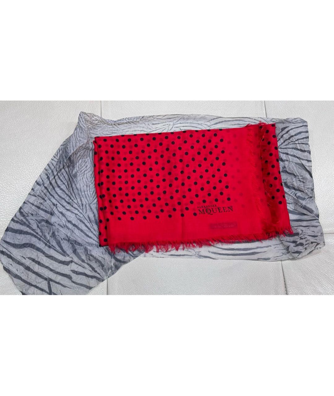ALEXANDER MCQUEEN Красный шелковый платок, фото 4