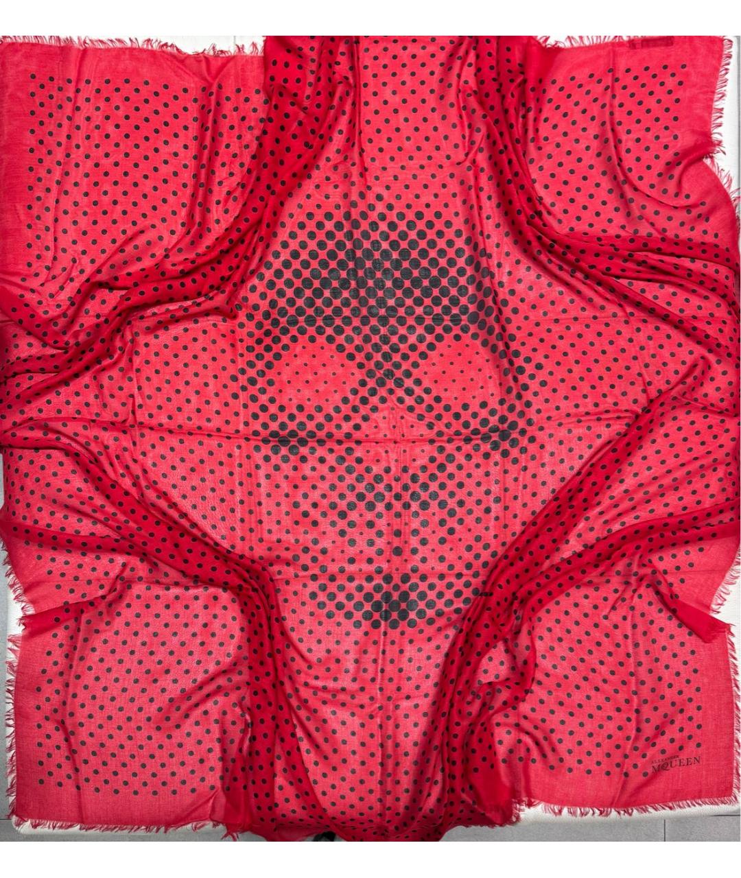 ALEXANDER MCQUEEN Красный шелковый платок, фото 3