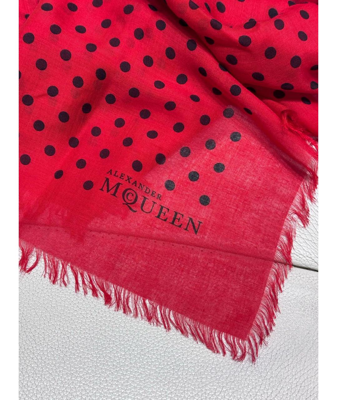 ALEXANDER MCQUEEN Красный шелковый платок, фото 2