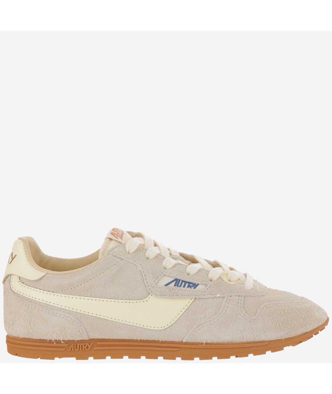 AUTRY Бежевые кожаные низкие кроссовки / кеды, фото 6