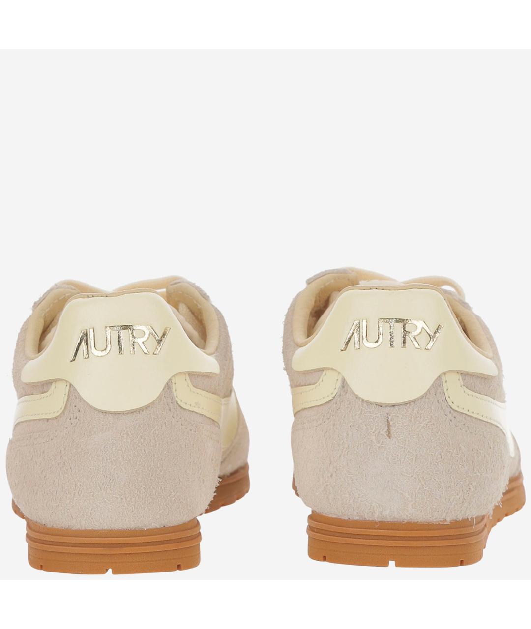 AUTRY Бежевые кожаные низкие кроссовки / кеды, фото 4