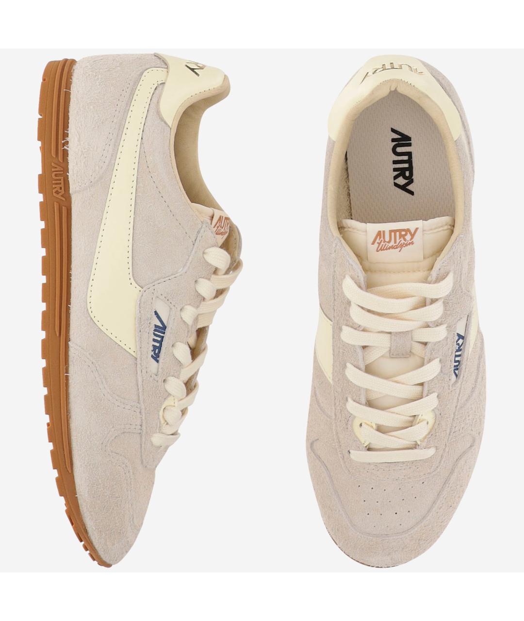 AUTRY Бежевые кожаные низкие кроссовки / кеды, фото 2