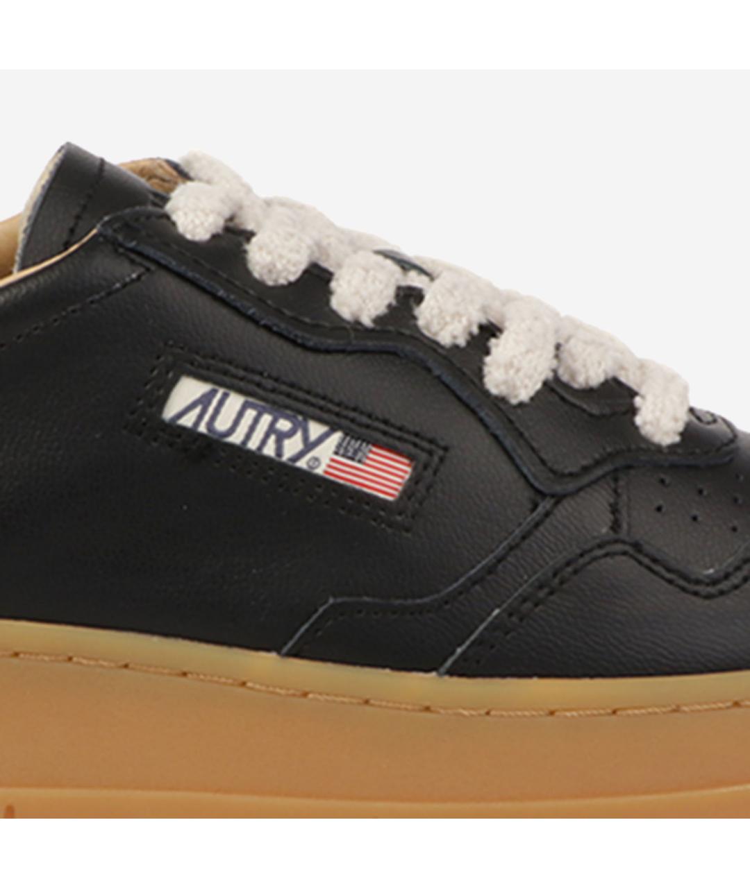 AUTRY Черные кожаные низкие кроссовки / кеды, фото 5