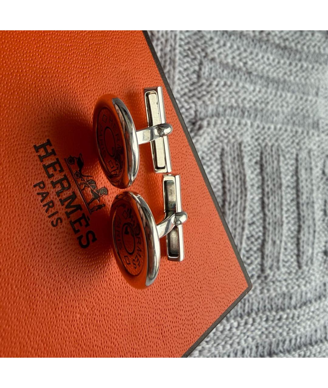 HERMES Серебряные серебряные запонки, фото 7