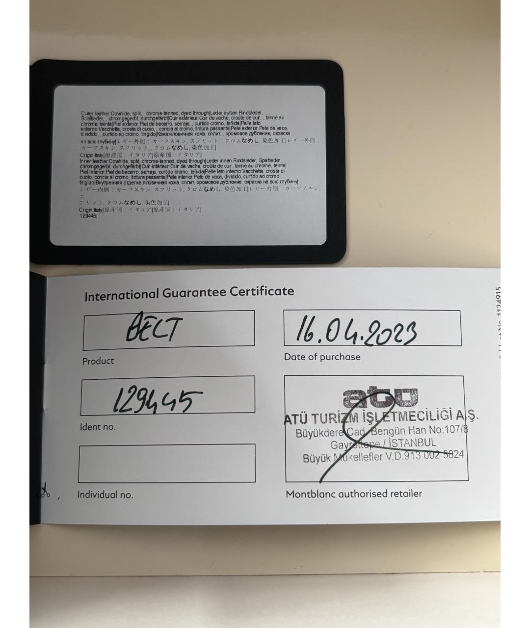 MONTBLANC Черный кожаный ремень, фото 6