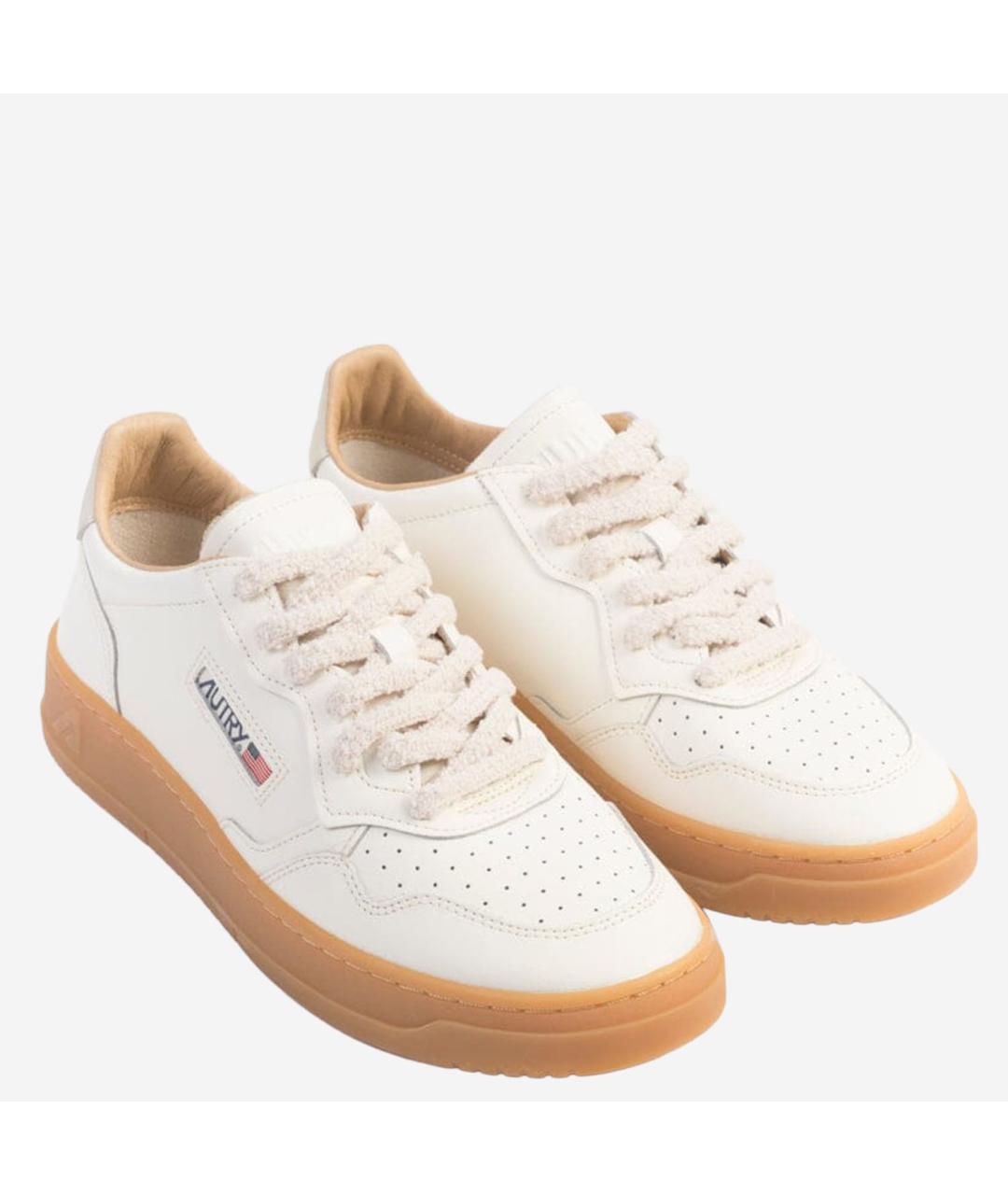 AUTRY Белые кожаные низкие кроссовки / кеды, фото 2