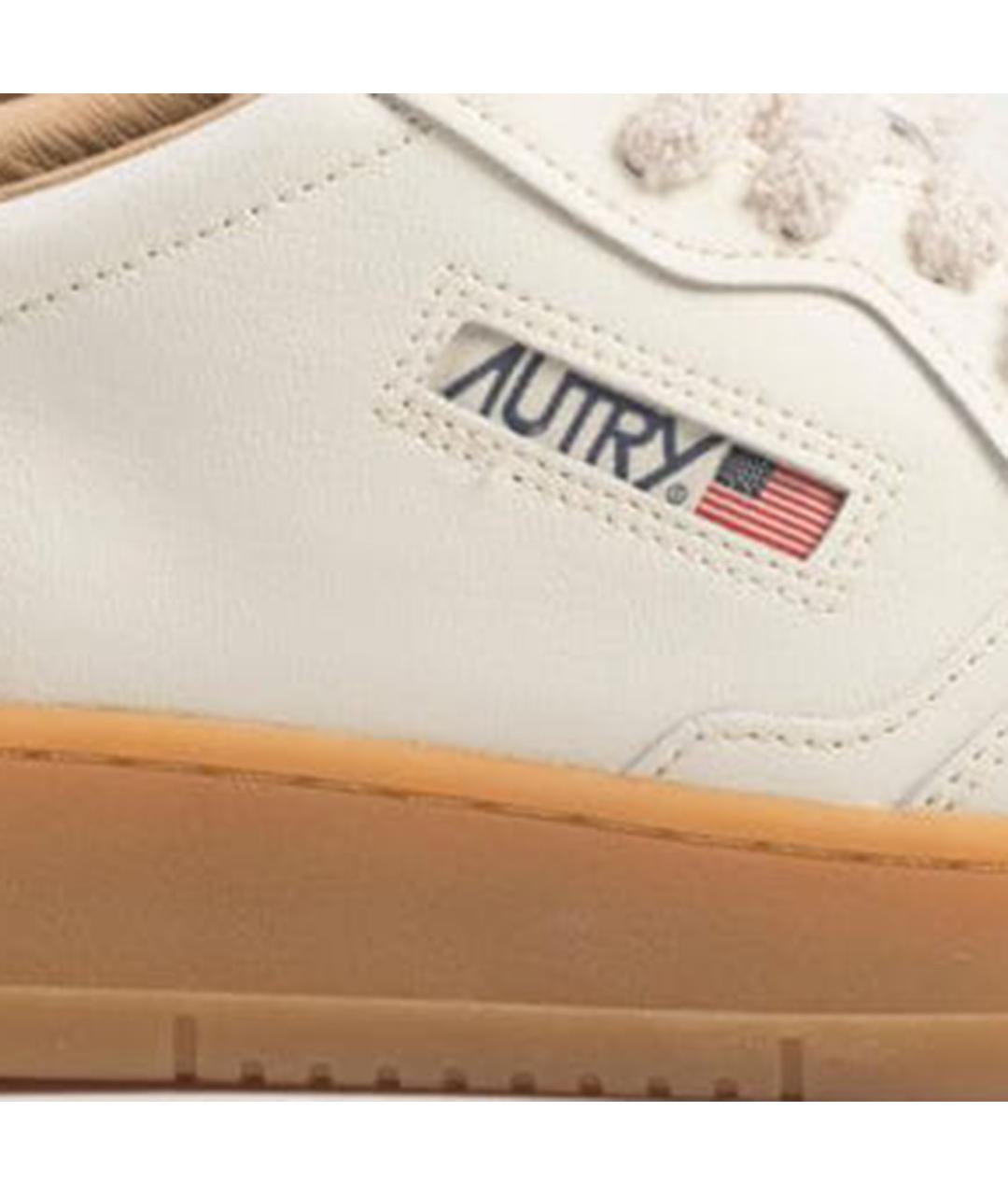 AUTRY Белые кожаные низкие кроссовки / кеды, фото 4