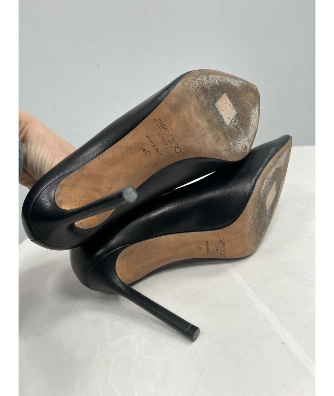 JIMMY CHOO Черные кожаные туфли, фото 5