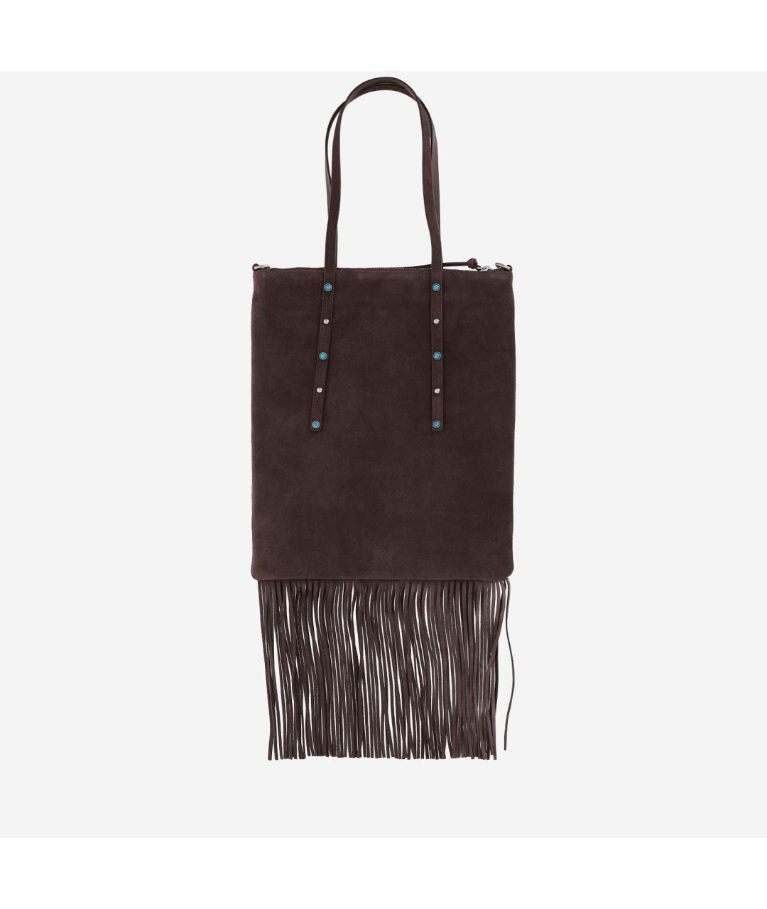 PINKO Коричневая замшевая сумка тоут, фото 2