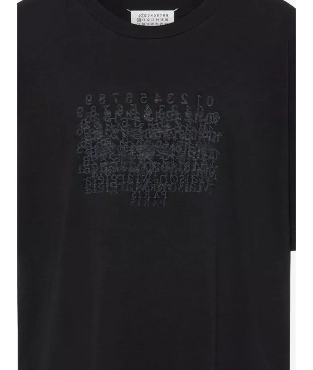 MAISON MARGIELA Черная хлопковая футболка, фото 3