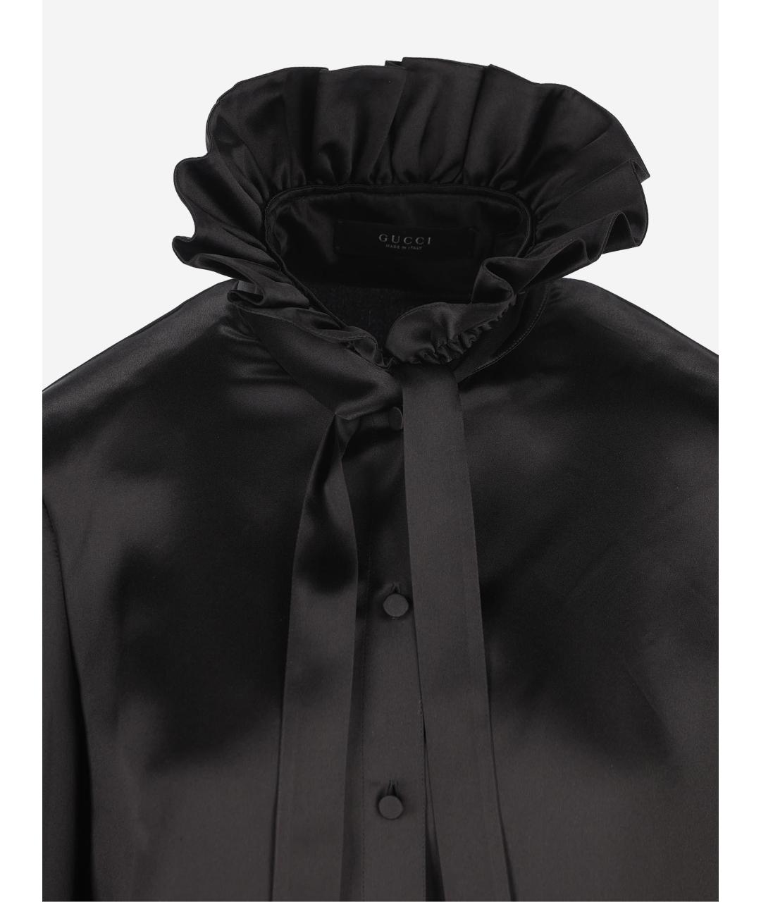 GUCCI Черная шелковая блузы, фото 3