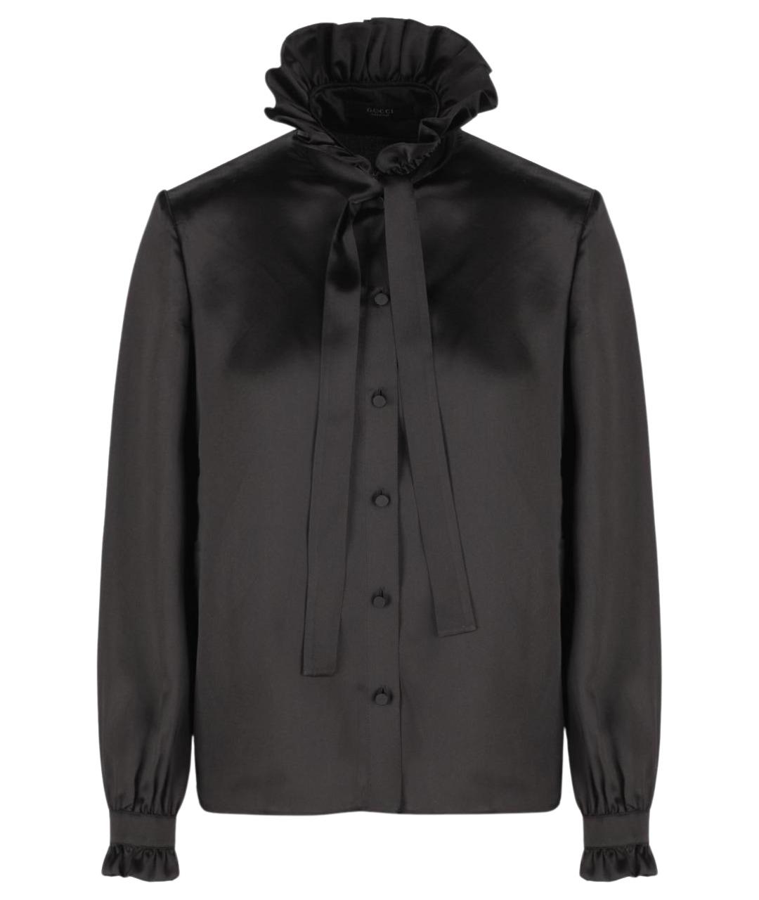 GUCCI Черная шелковая блузы, фото 1