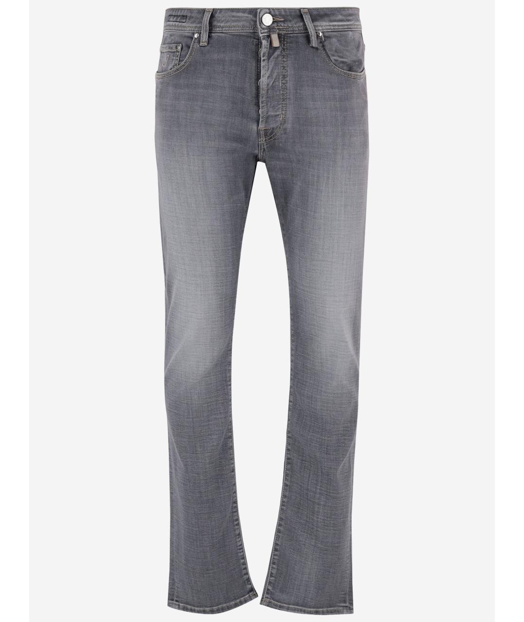 JACOB COHEN Серые хлопко-эластановые джинсы скинни, фото 4