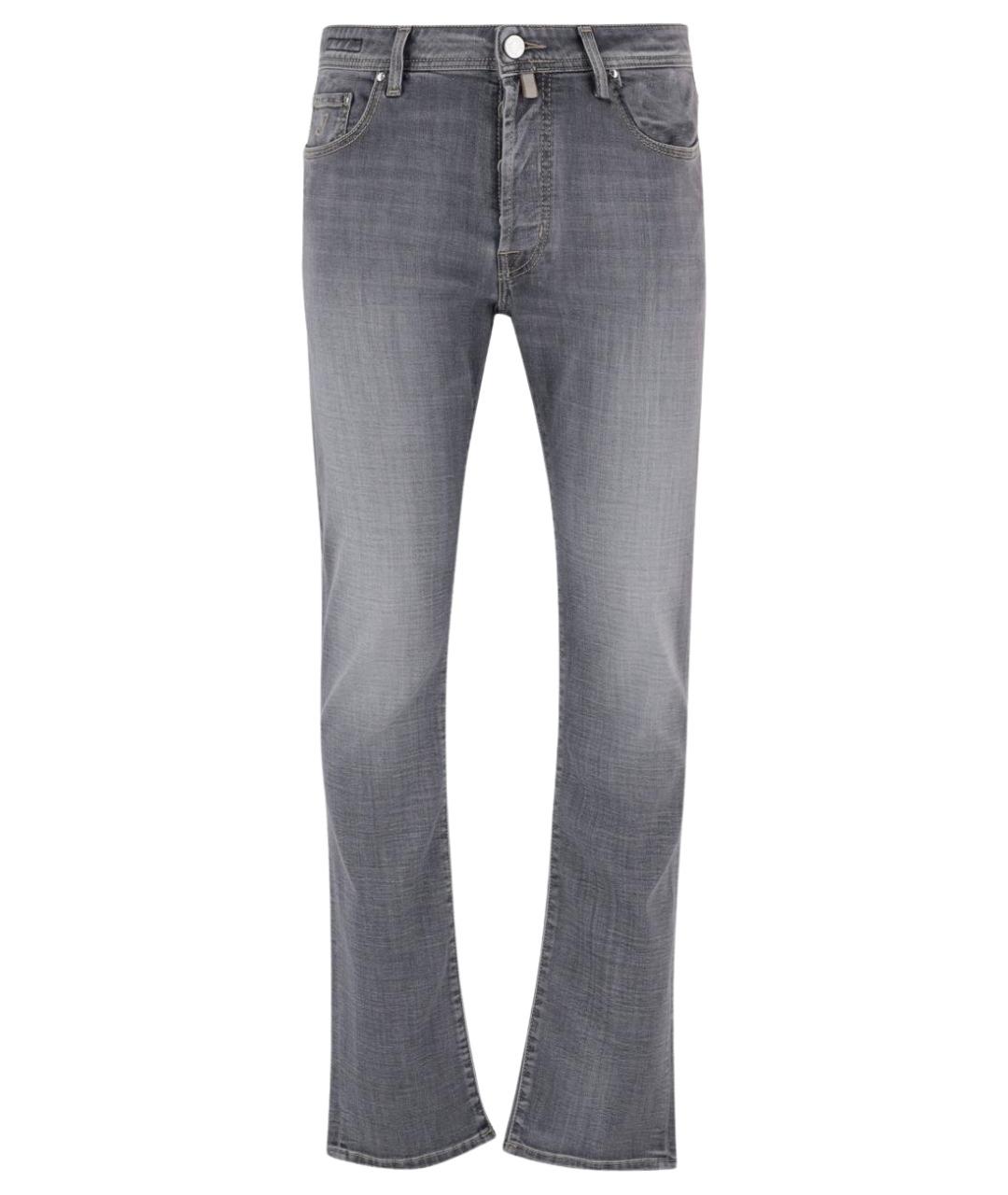 JACOB COHEN Серые хлопко-эластановые джинсы скинни, фото 1