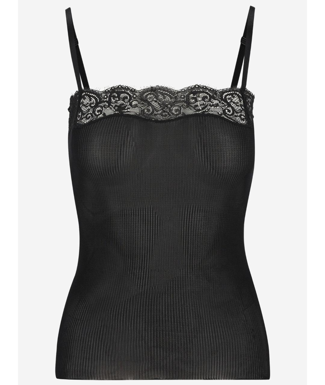 SAINT LAURENT Черная шелковая майка, фото 4