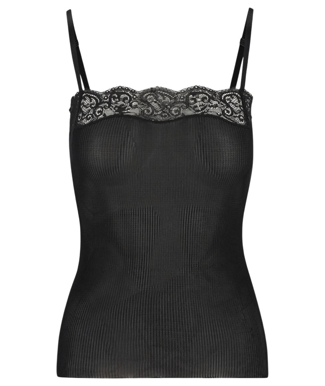 SAINT LAURENT Черная шелковая майка, фото 1