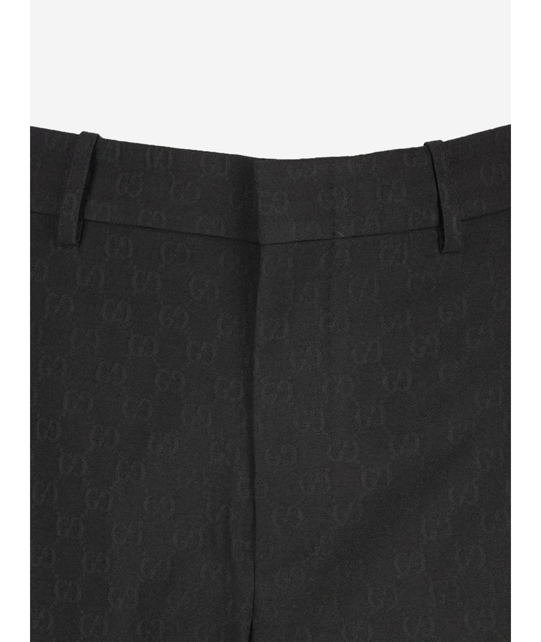 GUCCI Черные синтетические повседневные брюки, фото 3