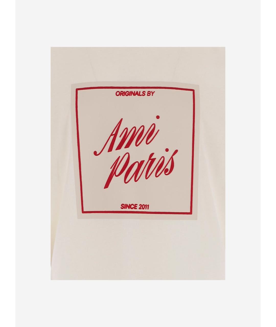 Ami Paris Бежевая хлопковая футболка, фото 3