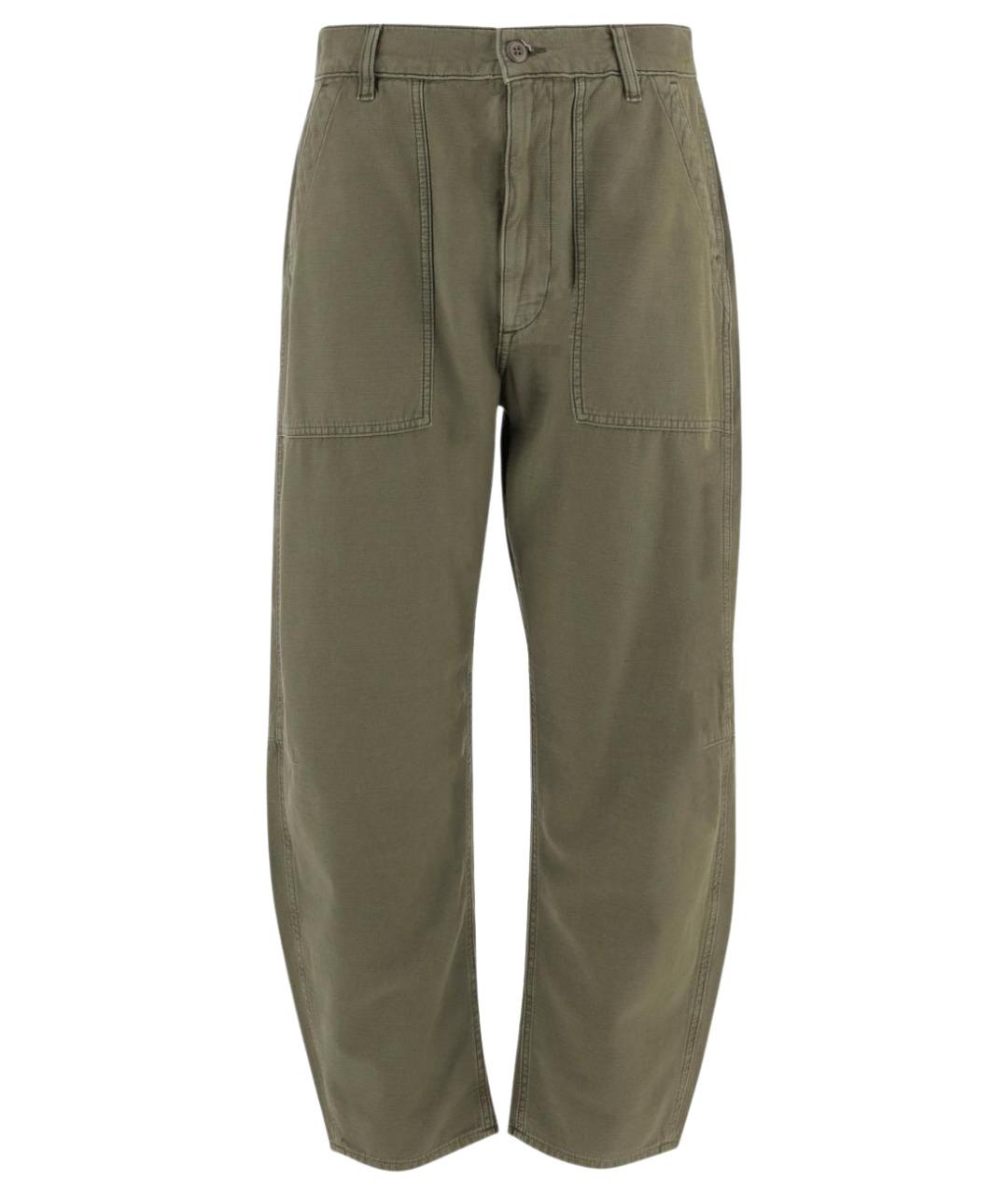 POLO RALPH LAUREN Зеленые хлопковые прямые брюки, фото 1