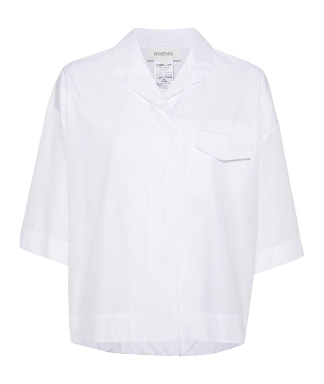 SPORTMAX Белая хлопковая рубашка, фото 1