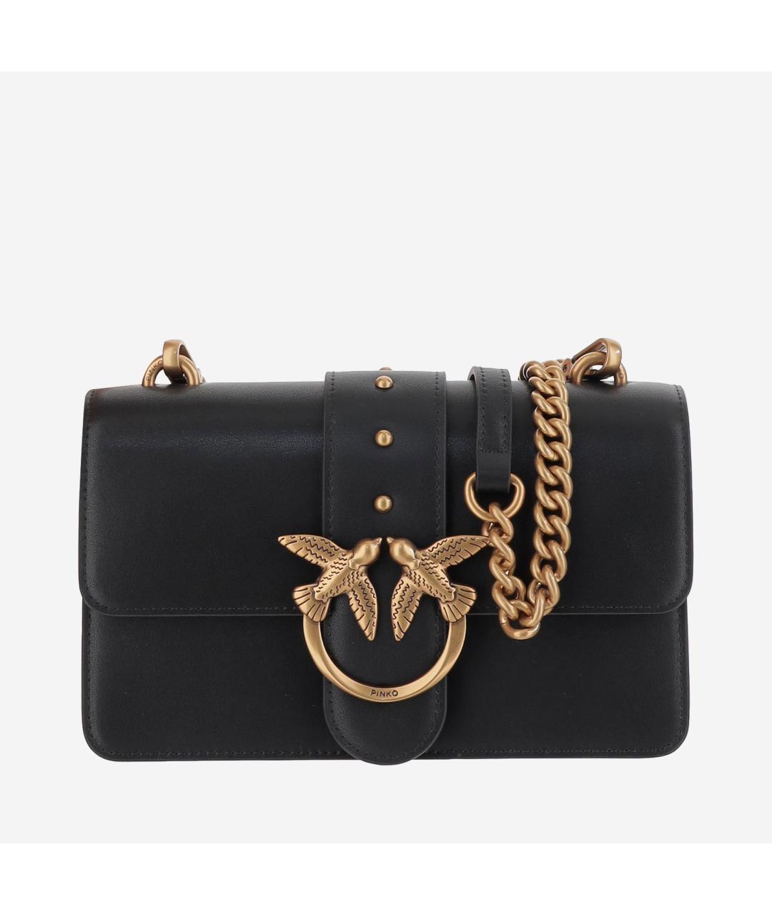 PINKO Черная кожаная сумка через плечо, фото 5