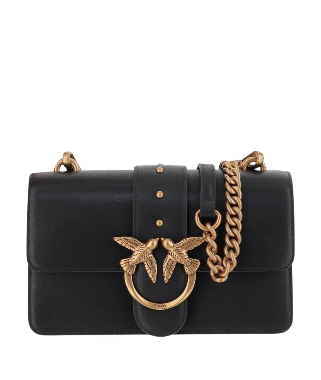 PINKO Черная кожаная сумка через плечо, фото 1