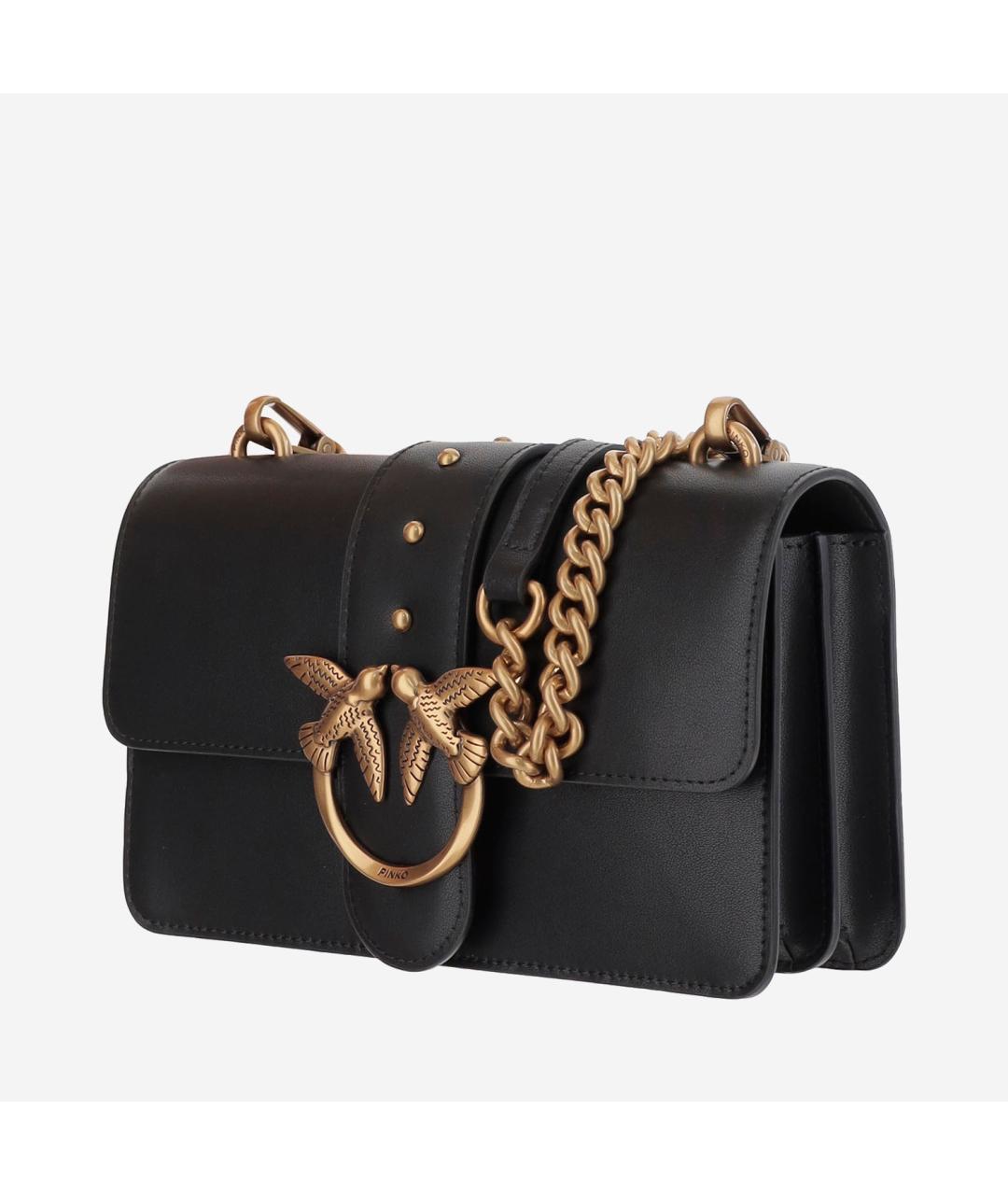 PINKO Черная кожаная сумка через плечо, фото 2