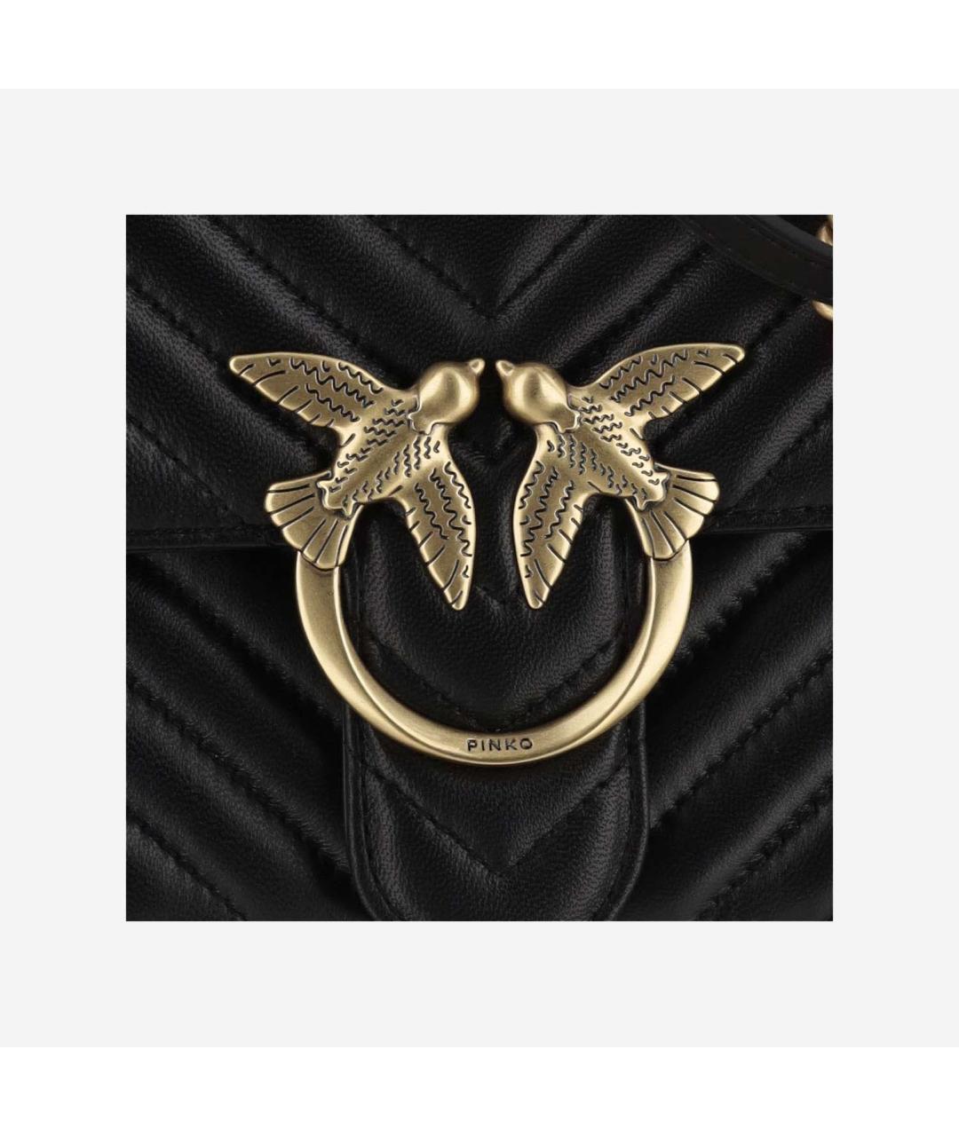 PINKO Черная кожаная сумка через плечо, фото 4