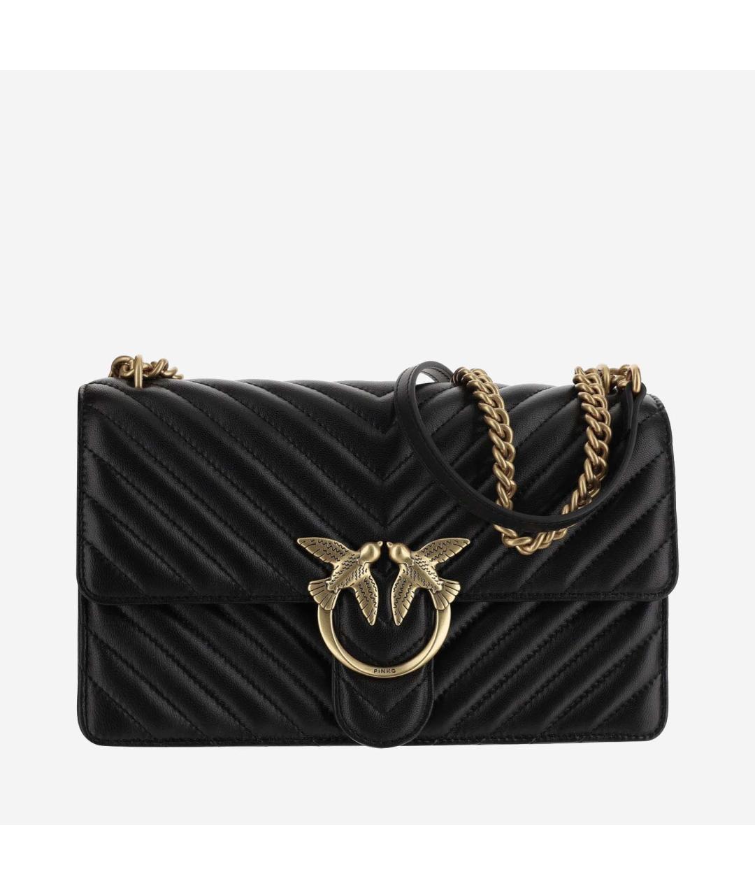 PINKO Черная кожаная сумка через плечо, фото 5