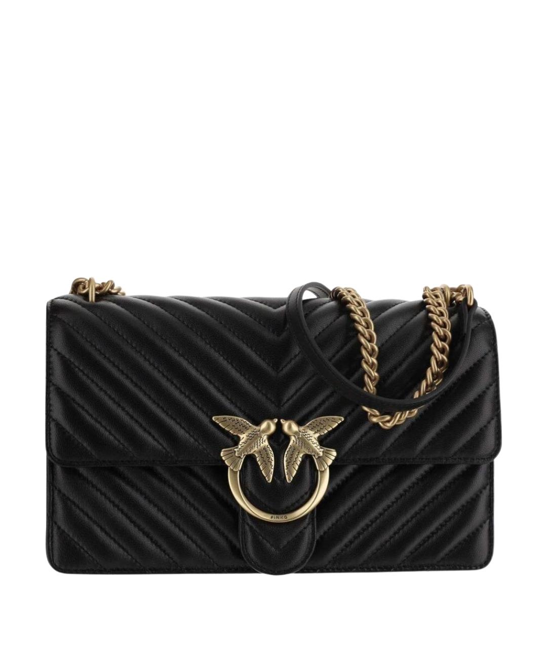 PINKO Черная кожаная сумка через плечо, фото 1
