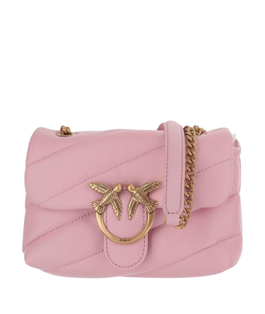 PINKO Розовая кожаная сумка через плечо, фото 1