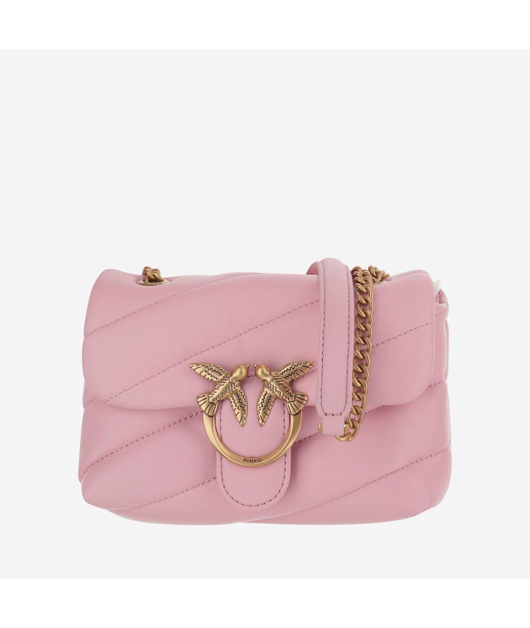 PINKO Розовая кожаная сумка через плечо, фото 5