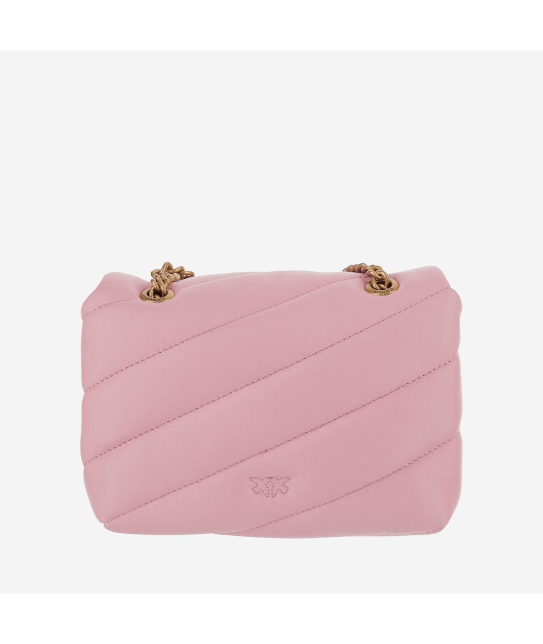 PINKO Розовая кожаная сумка через плечо, фото 3